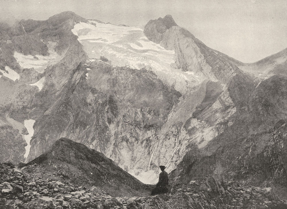 HAUTES- PYRÉNÉES. Le Vignemale. Glacier D'ossoue et Pique- Longue 1900 print